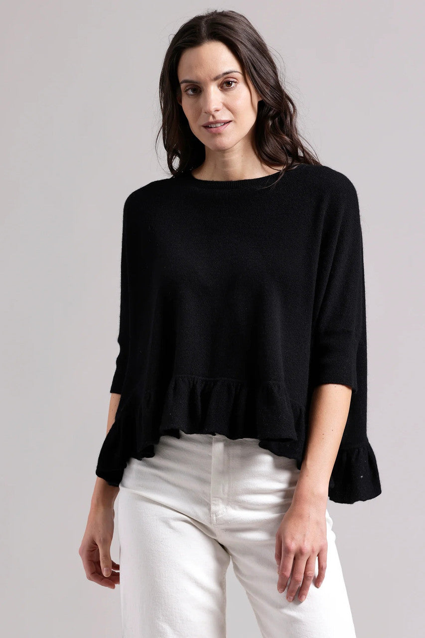 Cashmere Crew Top Pow Wow Ruffle 9250