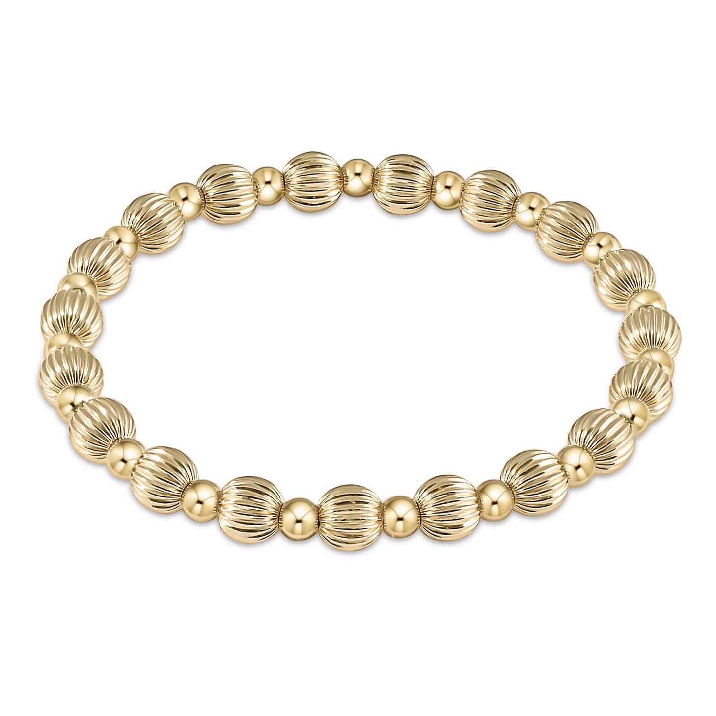 Dignity Grateful Pattern 6mm Bead Bracelet Gold