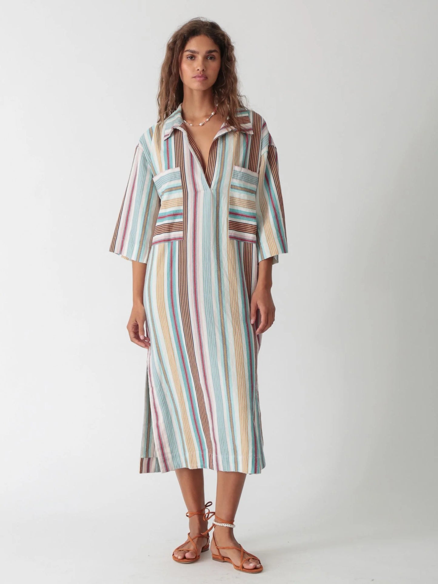 Mary Kaftan-Stripe Dress
