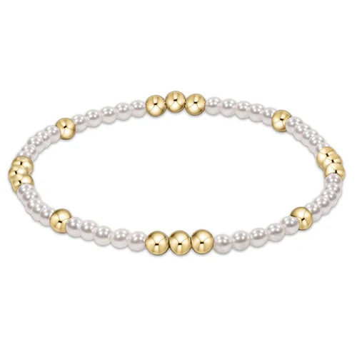 Worthy Pattern 3mm Bead- Pearl Bracelet