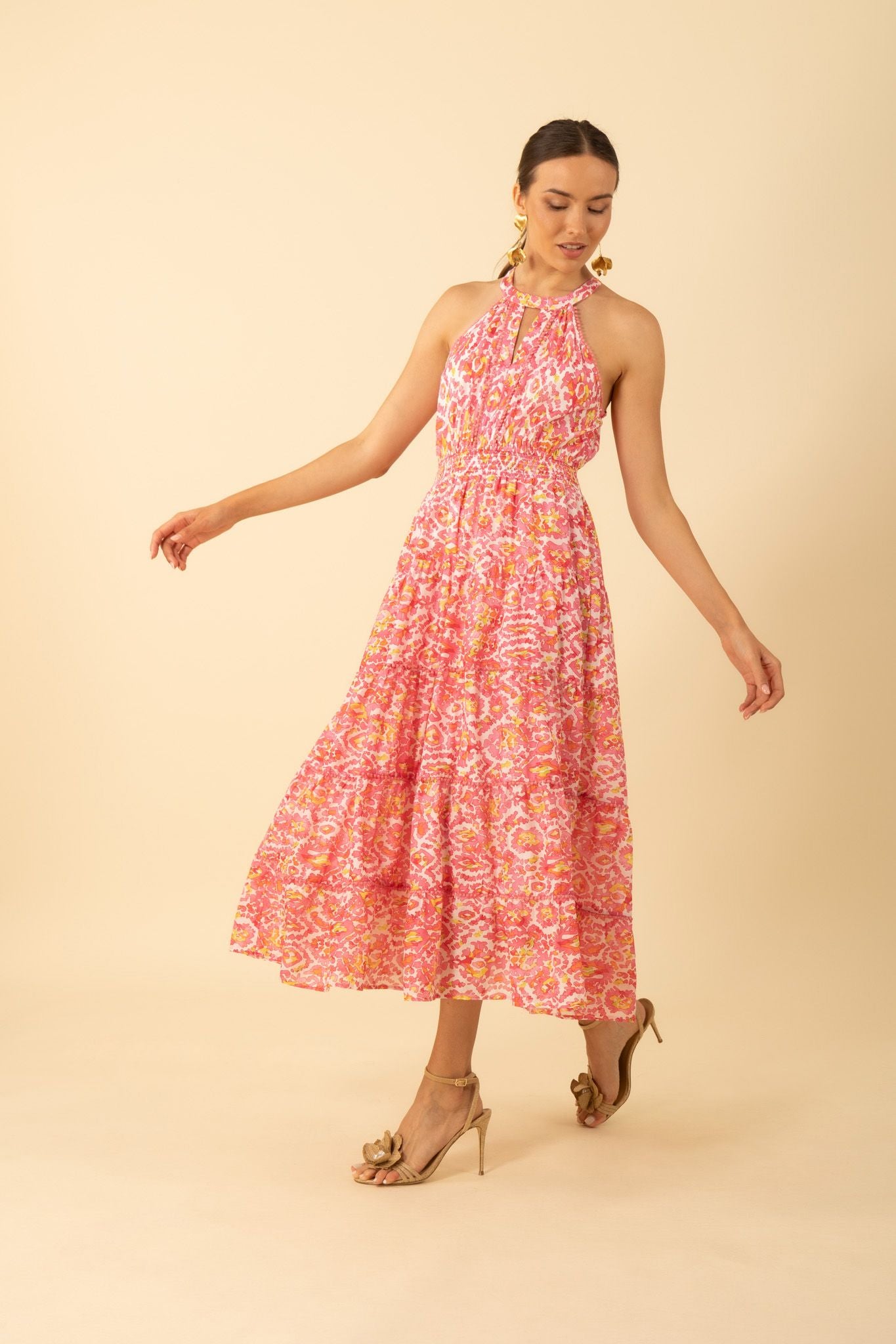 54PZ642A Halter Tiered Dress