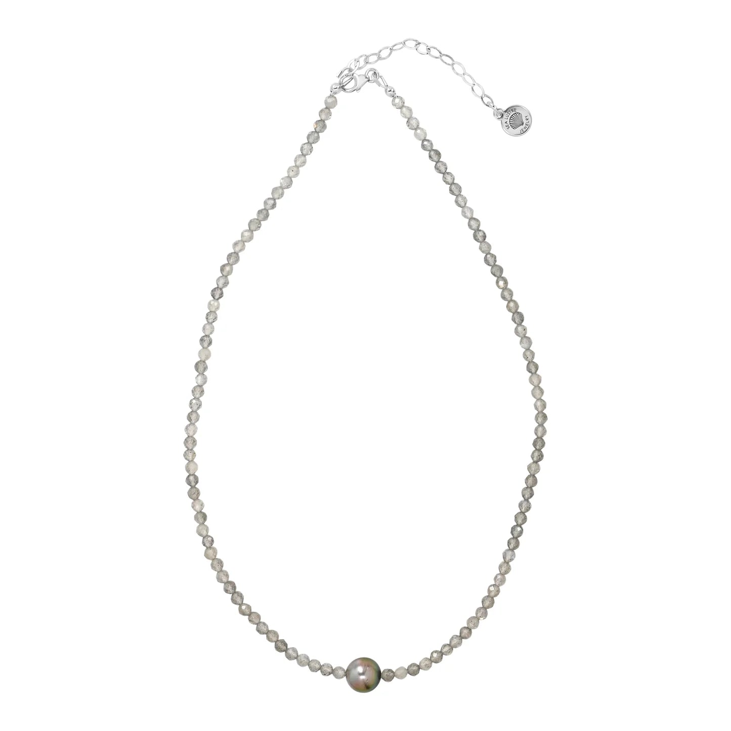 Tahitian Pearl and Labradorite Solitaire Necklace