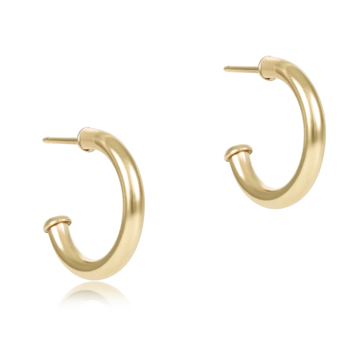 Round Gold 0.5 Post Hoop 2mm