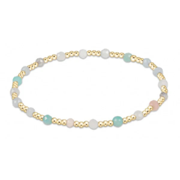 Gemstone Gold Sincerity Pattern 3mm Beaded Bracelet