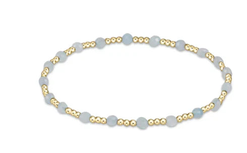 Gemstone Gold Sincerity Pattern 3mm Beaded Bracelet