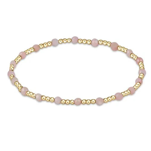 Gemstone Gold Sincerity Pattern 3mm Beaded Bracelet