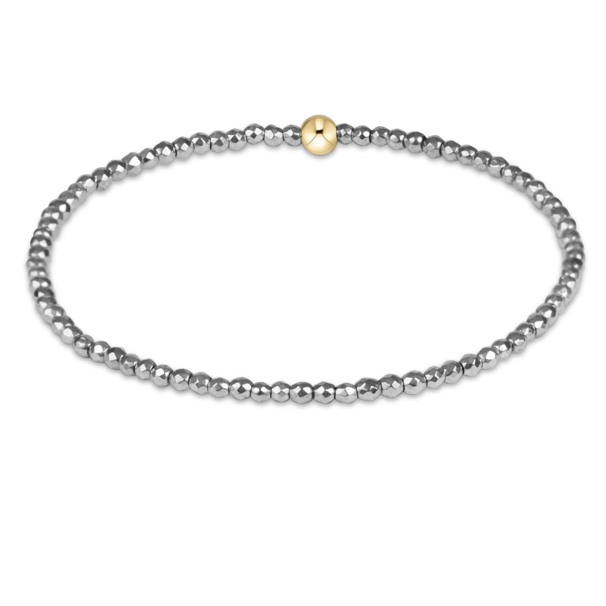 Faceted Hematite 2MM Bead Bracelet