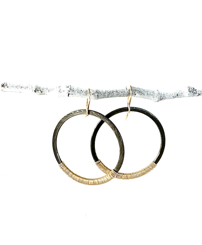 CVGMHS Small Gunmetal Wrap Hoops