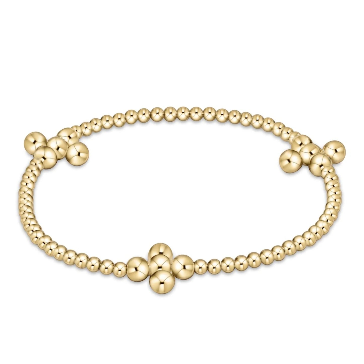 Beaded 4mm Signature Cross 2.5mm gold