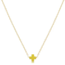 16" Gold Necklace - Signature Cross Small