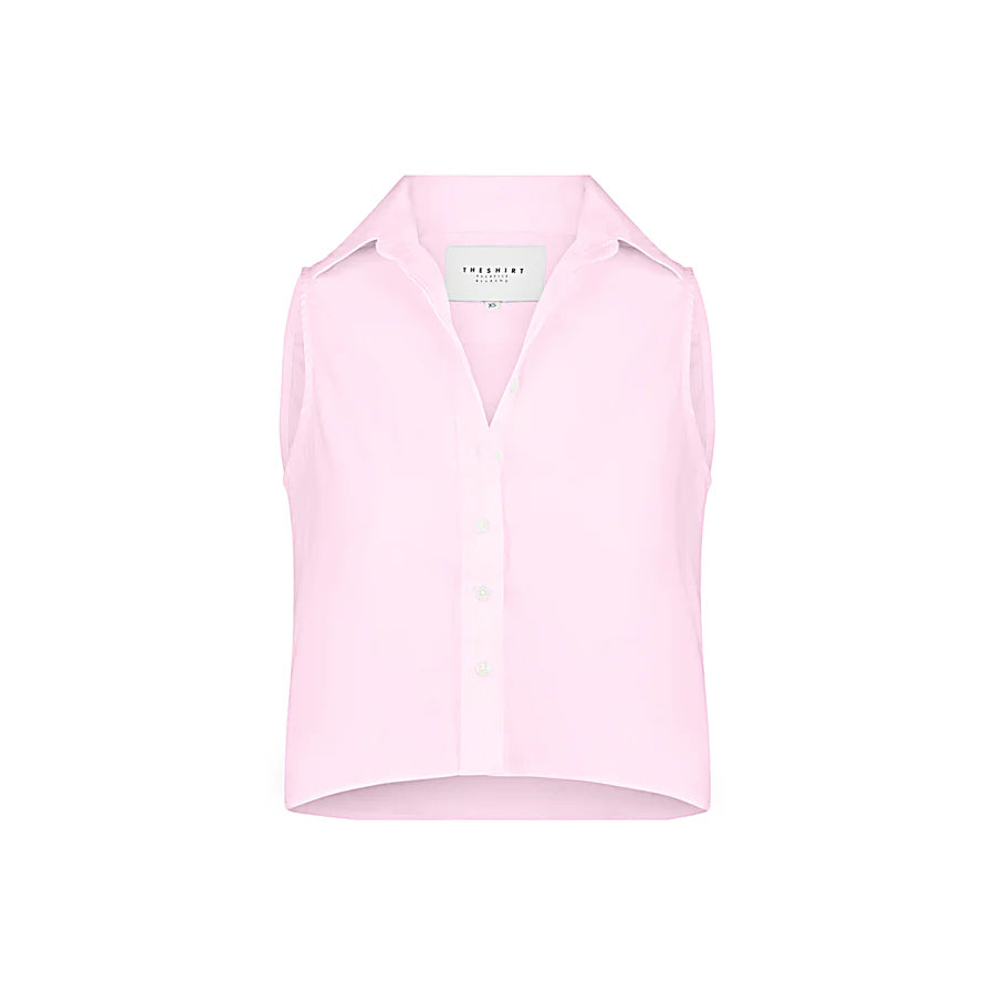 Boxy Cropped Sleeveless Shirt