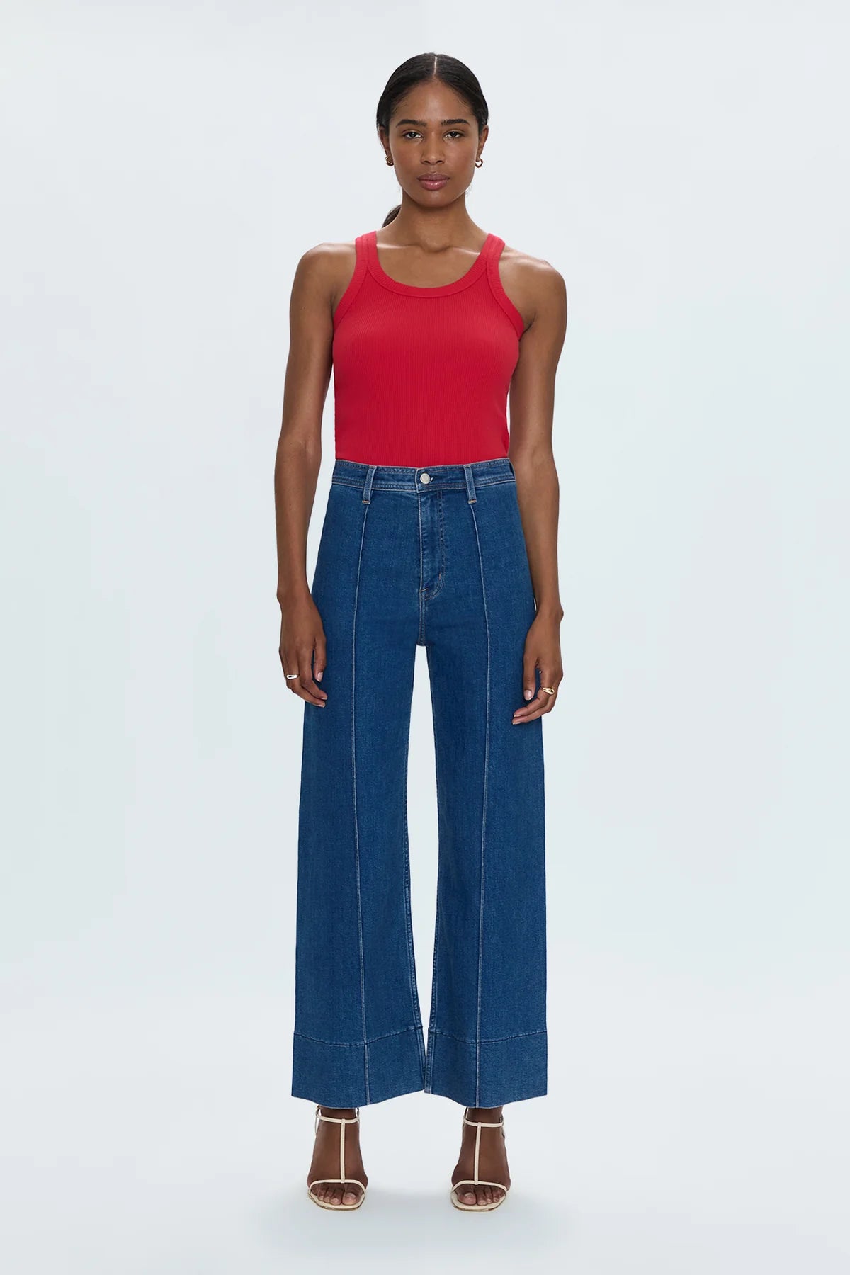 Penny Ankle Pintuck High Rise Wide