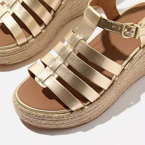 Platform Espadr Leather Fisherman Wedge Sandal