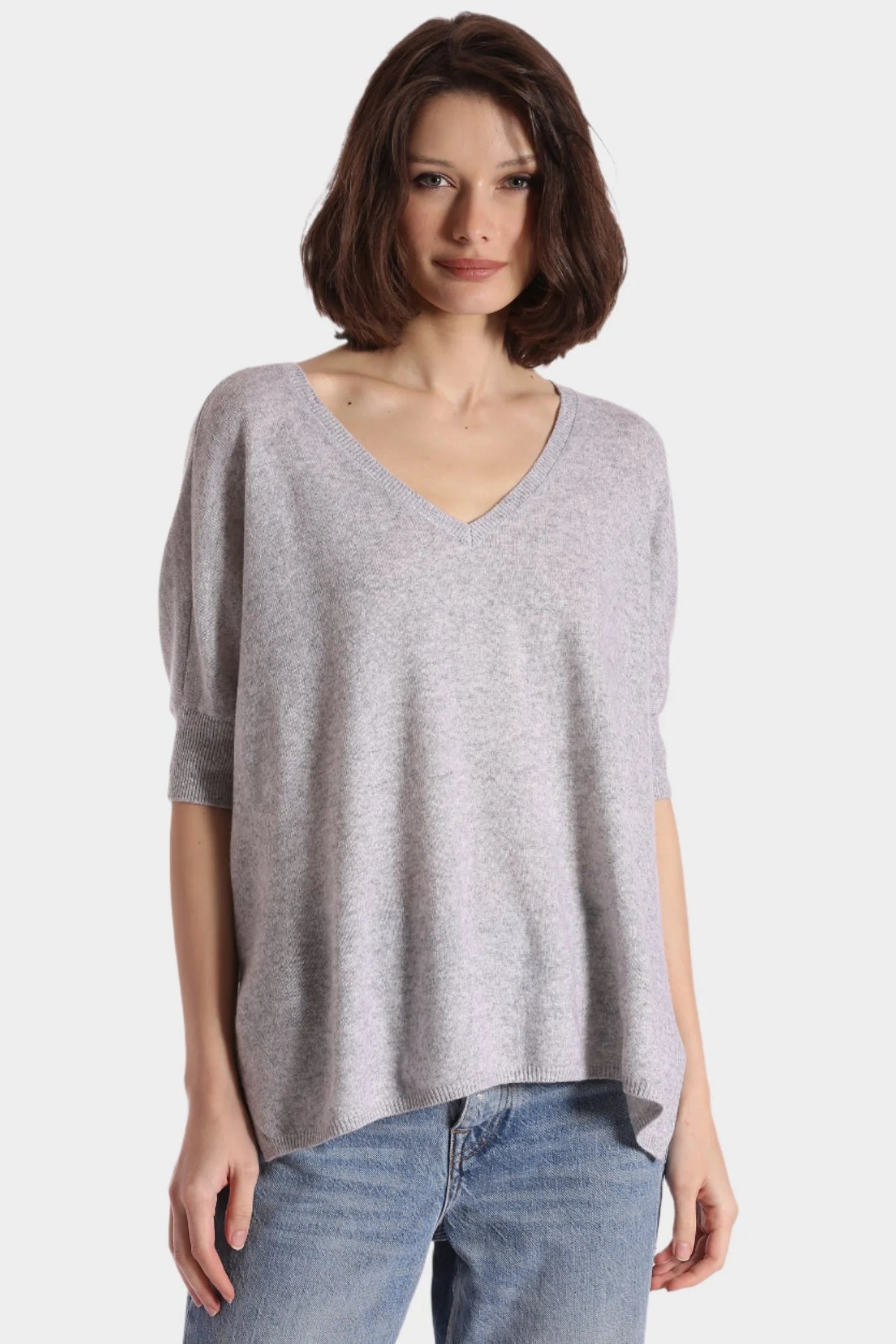 Supima Cotton Cashmere Pow Pow V Neck Sweater