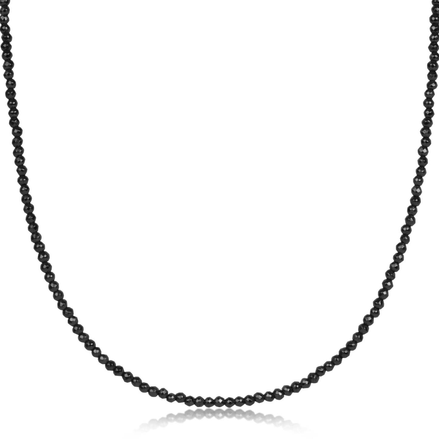 15" Choker Faceted Hematite 2MM Bead