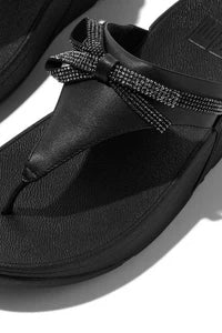 Lulu Glitz Bow Leather Toe Post