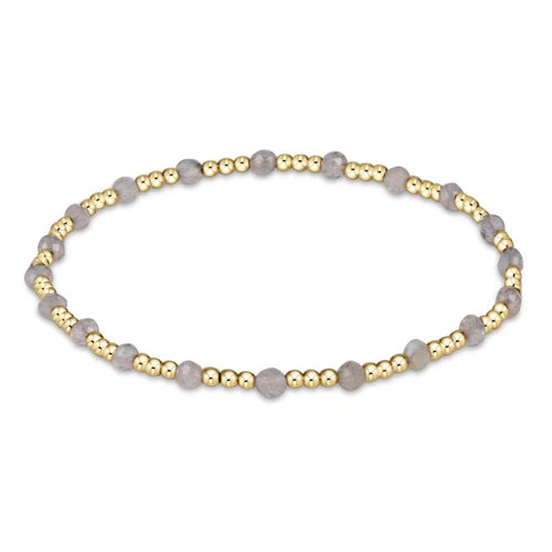 Gemstone Gold Sincerity Pattern 3mm Beaded Bracelet