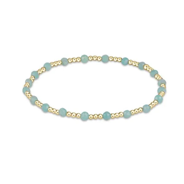 Gemstone Gold Sincerity Pattern 3mm Beaded Bracelet