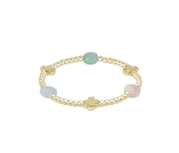 Signature Cross Admire Small Gold 3MM Bead Bracelet