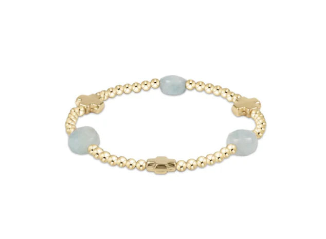 Signature Cross Admire Small Gold 3MM Bead Bracelet