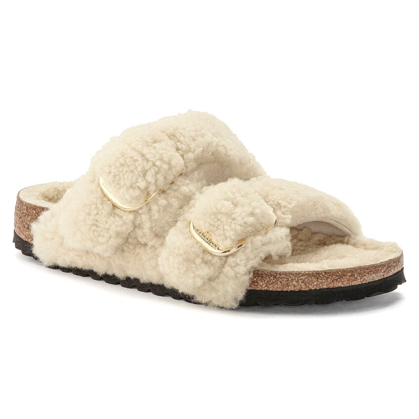 Birkenstock eggshell Arizona big buckle shearling