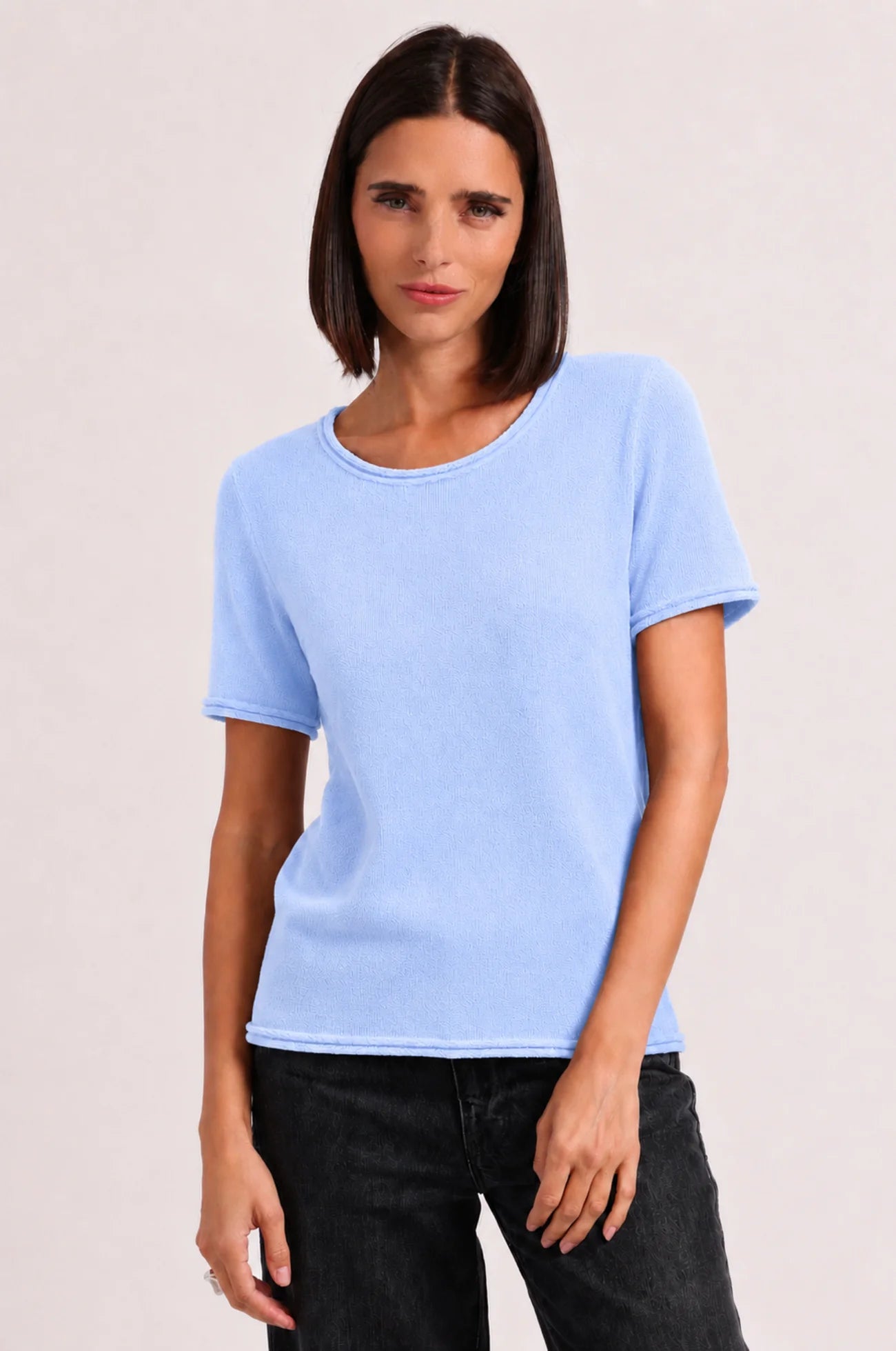 Sheer S/S Tee w/Rolled Trim 99233