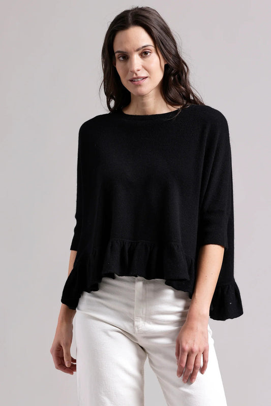 Cashmere Crew Top Pow Wow Ruffle 9250