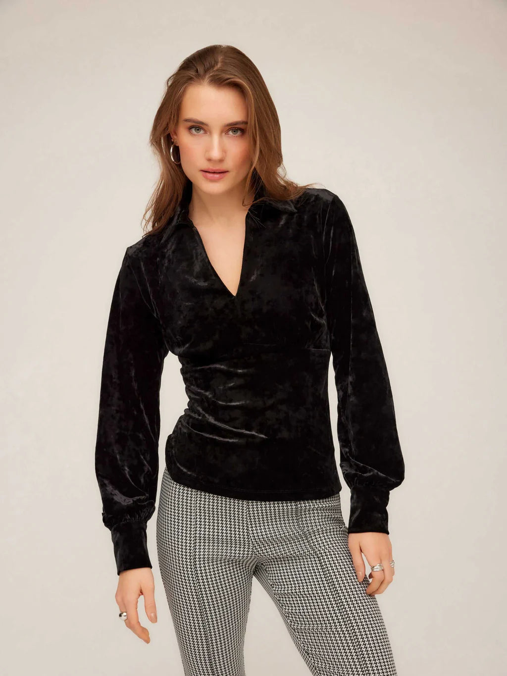 Bianca Collard Shirred Top