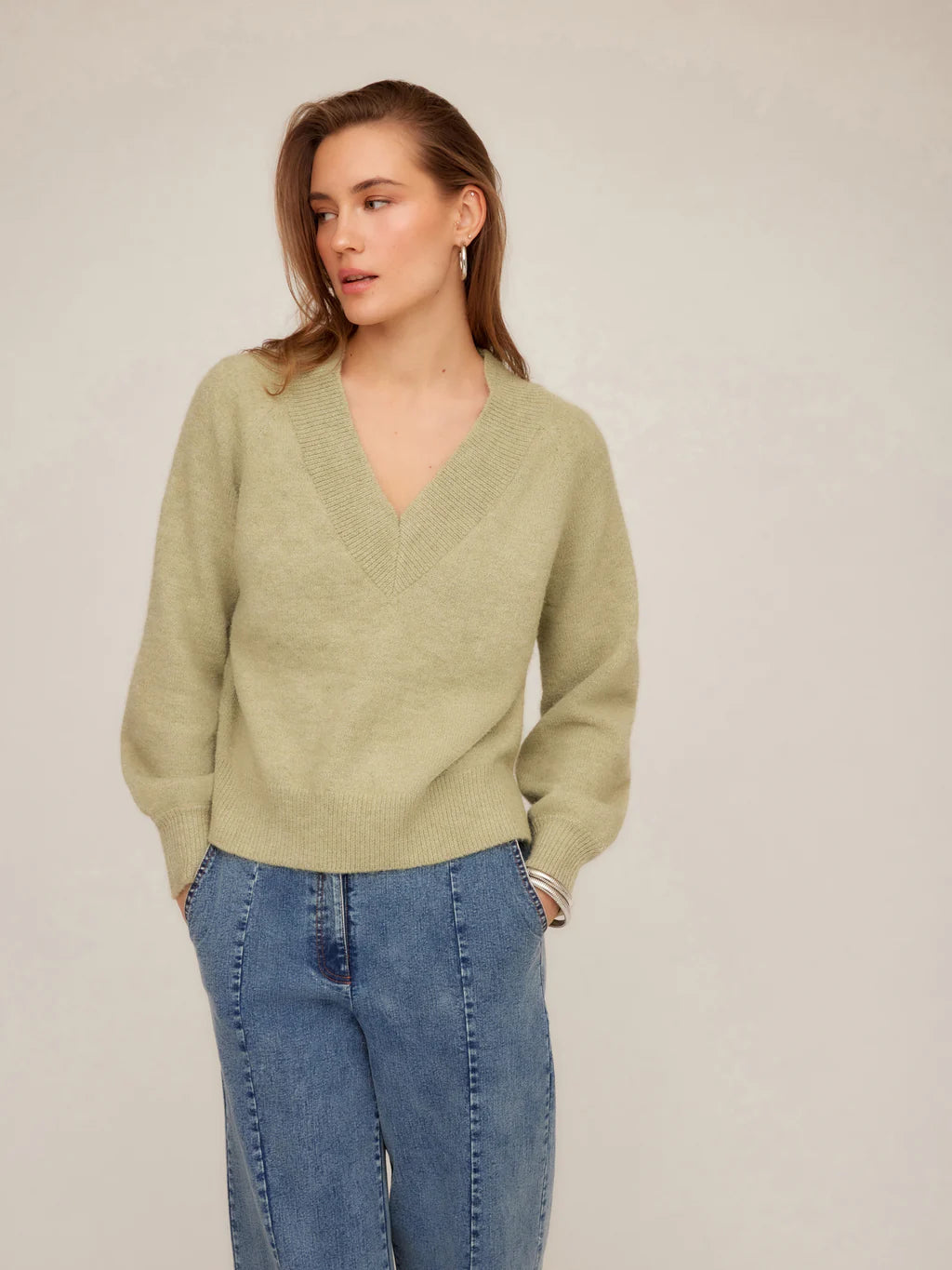 Heather V Neck Sweater
