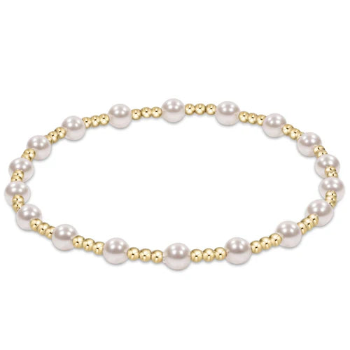 Sincerity Pattern 4MM Bracelet - Pearl