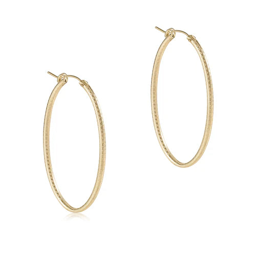 Oval 1" Textured Hoop Gold