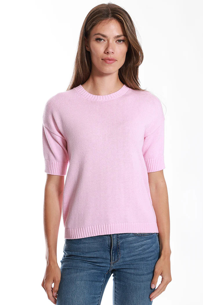 Cotton Cashmere Short Sleeve Crew Nk Top