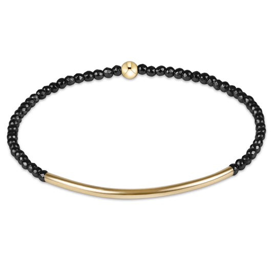 Bliss Bar Gold 2mm Faceted Hematite