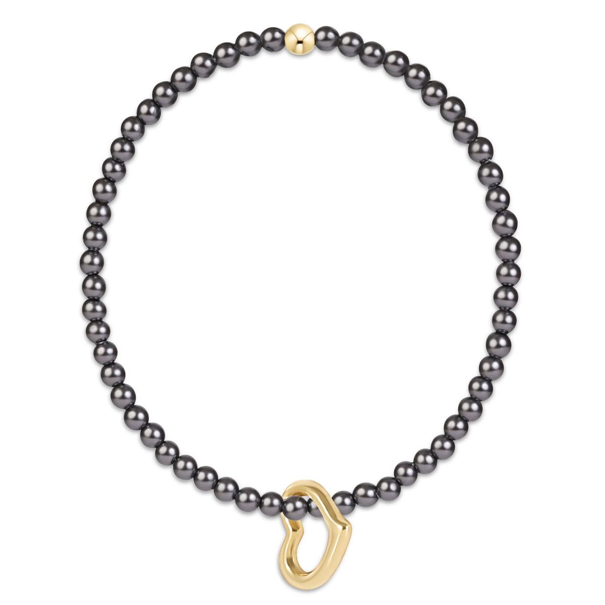 Classic Pearl Dark Grey 3mm - Love Gold Charm