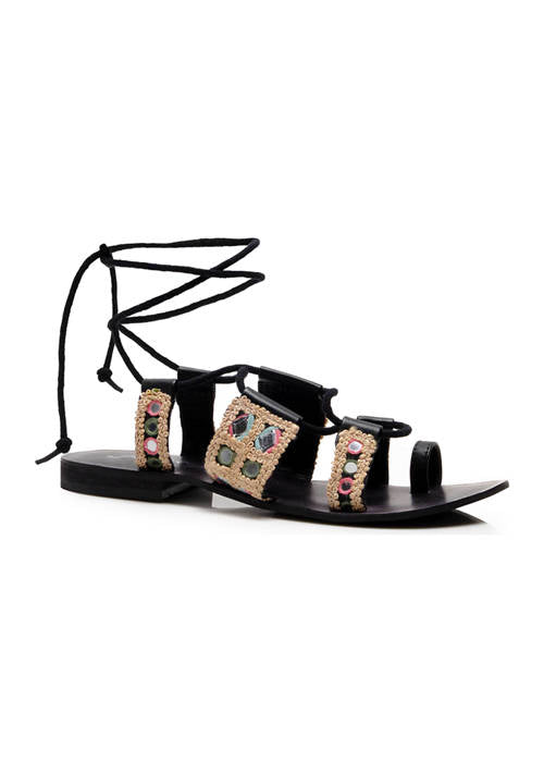 Free People Black Mantra Mirror Sandal