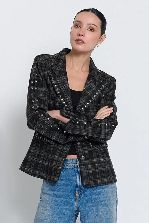 Felix Plaid Studded Jacket