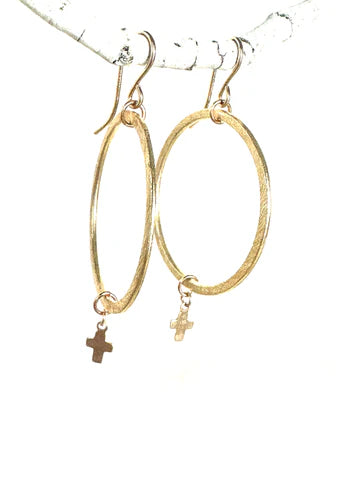 CVCR Cross Hoops Earrings