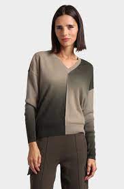 Dip Dye V-Neck Pullover