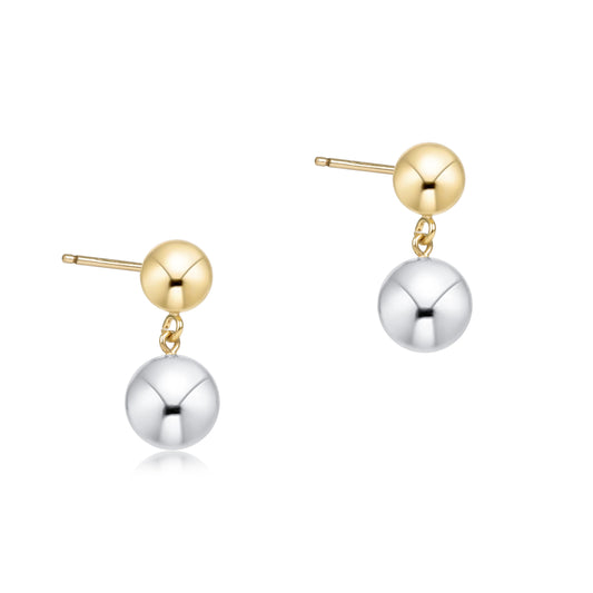 Classic 8mm Ball Drop Stud- Mixed Metal