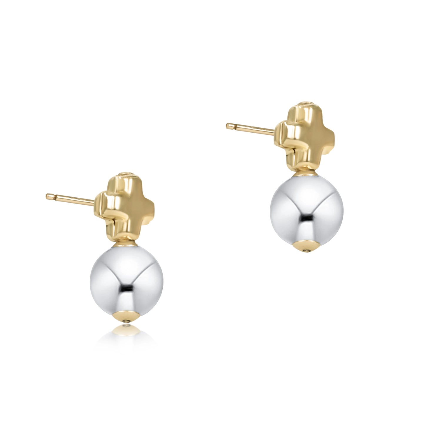Signature Cross Small Mixed Metal Stud - classic mixed metal