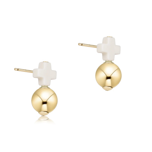 Signature Cross Small Gold Stud - classic