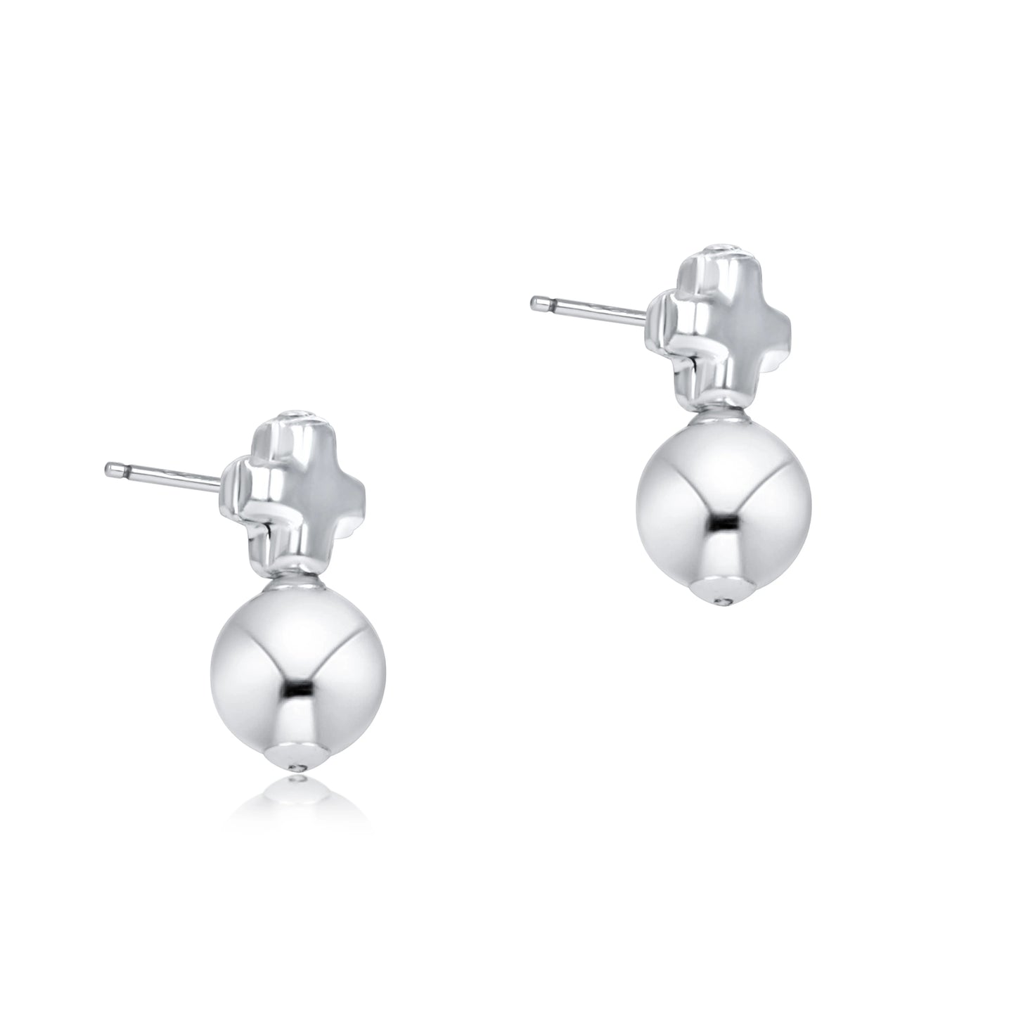 Signature Cross Small Sterling Stud - classic sterling