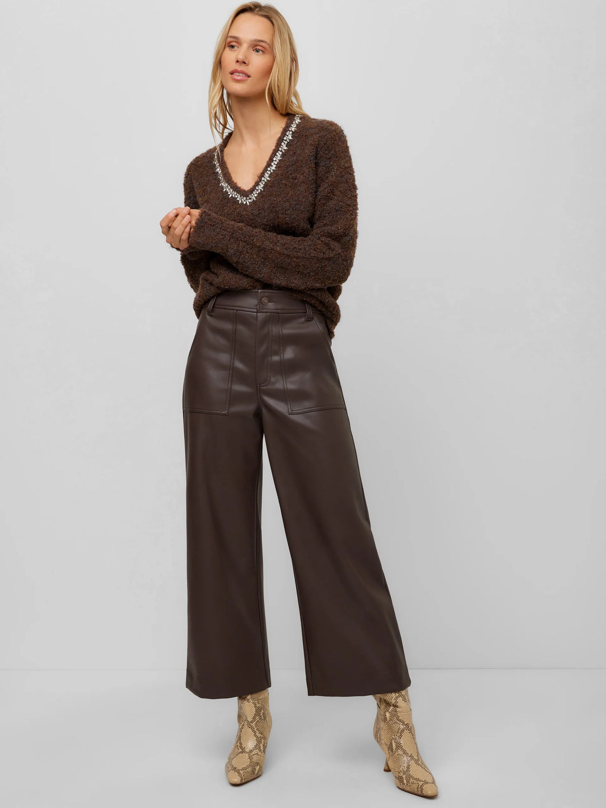 Rylee Faux Leather Cropped Pant