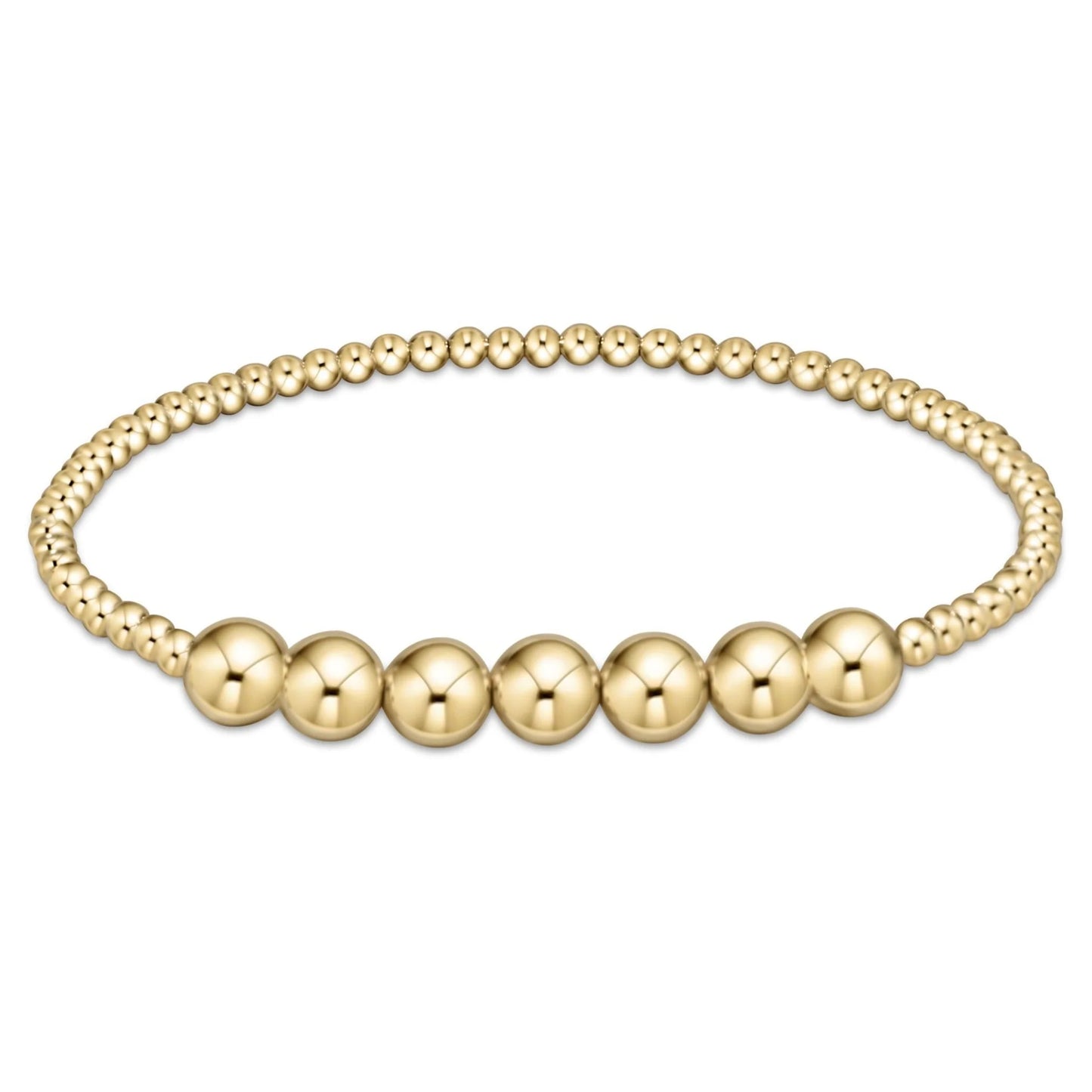 Classic Beaded Bliss- 6mm Bracelet Gold