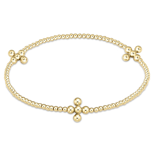 Signature Gold Cross Beaded 2MM 3MM