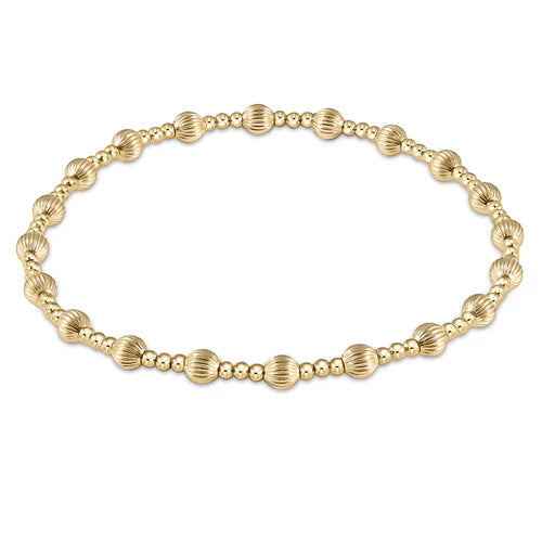 Hope Unwritten Dignity Pattern 4mm Bead Bracelet - Gold