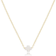 16" Gold Necklace - Signature Cross Small