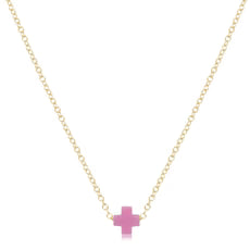 16" Gold Necklace - Signature Cross Small