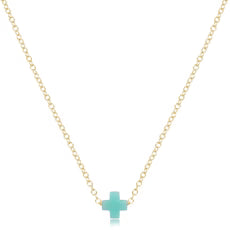 16" Gold Necklace - Signature Cross Small