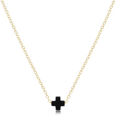16" Gold Necklace - Signature Cross Small